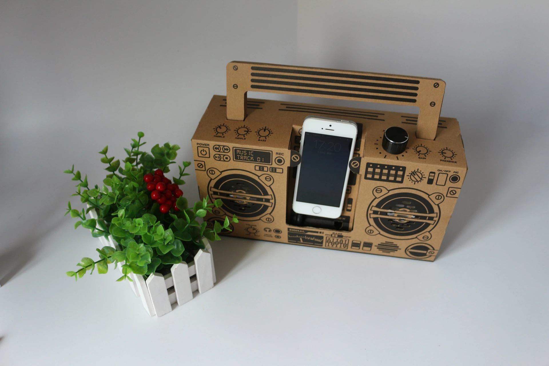 出口日本复古纸音响unit box折叠音箱 diy手机音响趣味纸音箱