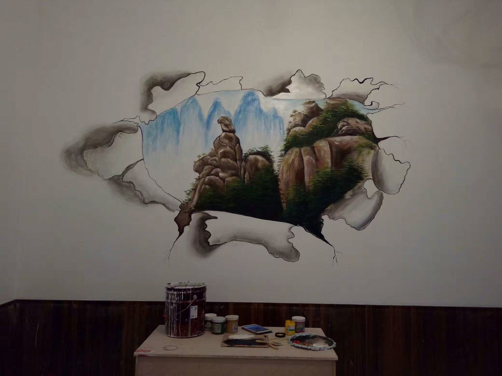 手绘立体壁画墙绘彩绘