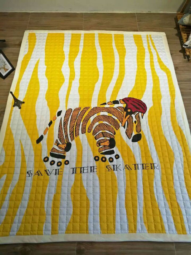 新款斑马 卡通儿童纯棉垫子 宝宝爬行垫野餐垫防滑全棉地垫