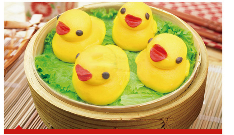 亚洲渔港大黄鸭卡通包 儿童面点 紫薯包休闲小吃西餐面点可爱面包