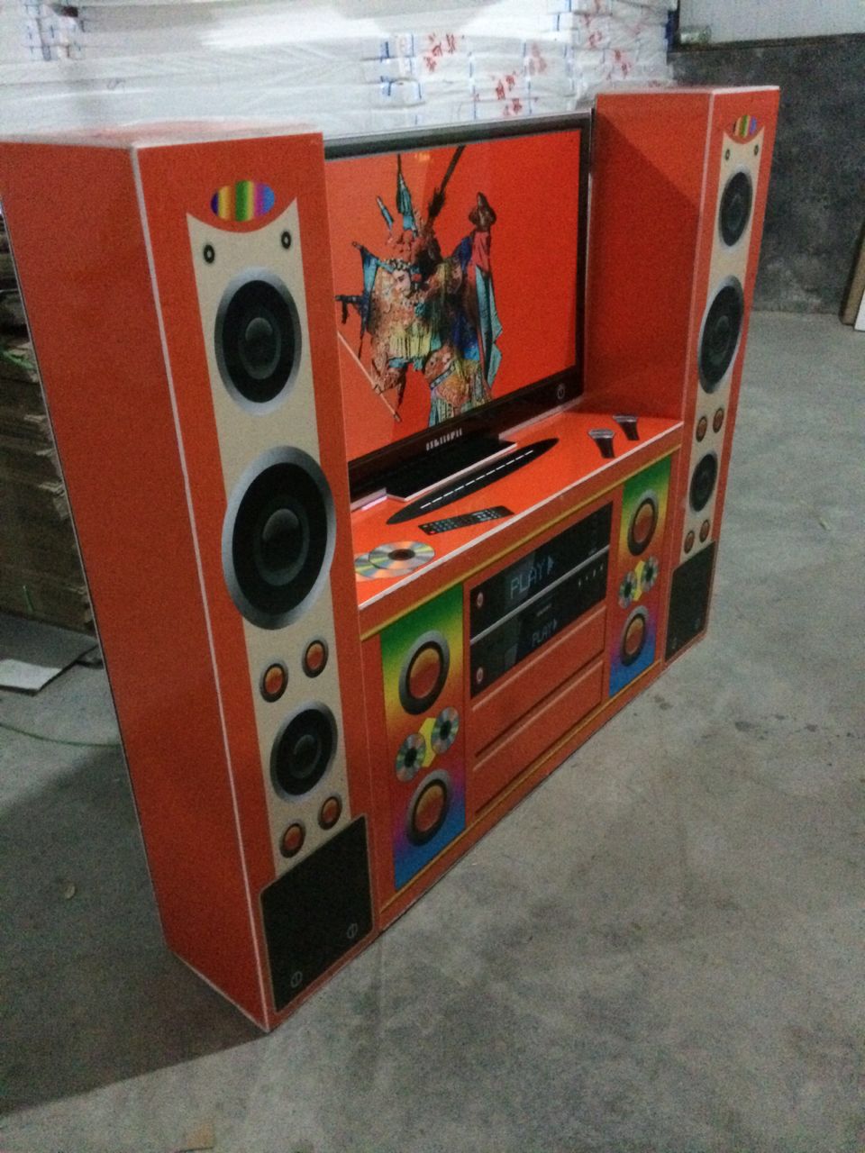 厂家直销 新款厚纸一体电视音响 纸活纸扎 殡葬用品 纸扎家庭影院