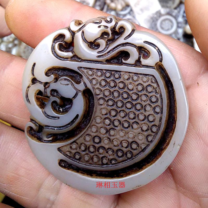 古玩杂项收藏仿古做旧牌子挂件吊坠福在眼前多款式大量批发