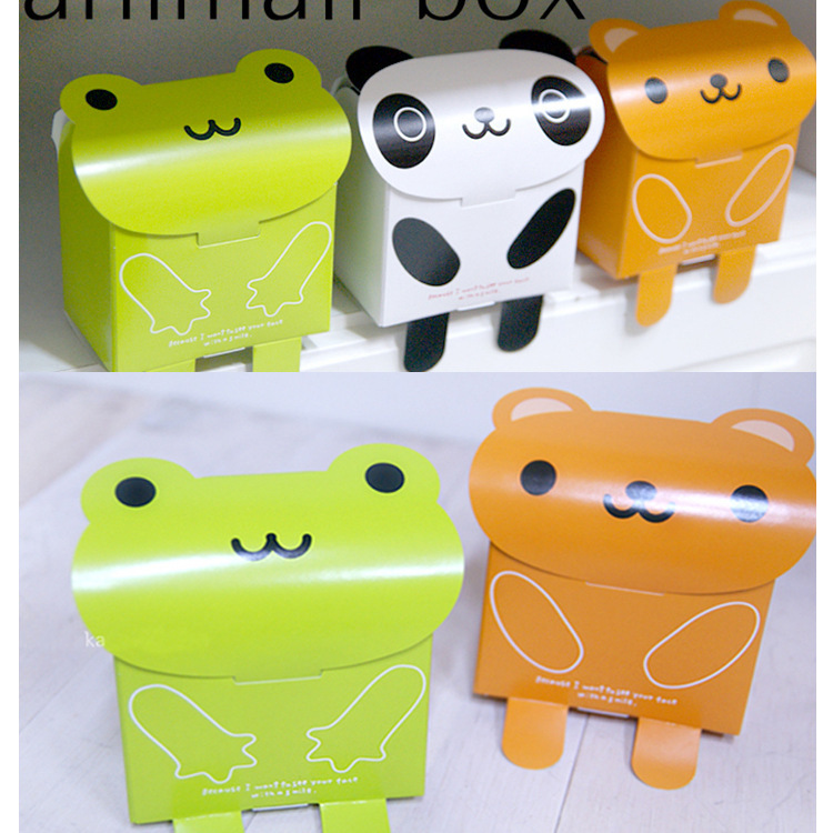 韩国包装熊猫青蛙小熊款西点饼干盒蛋糕盒礼品盒可爱动物糖果盒子