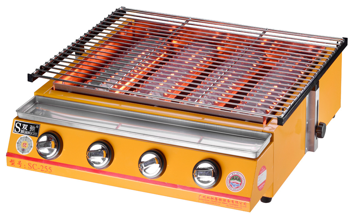 厂家批发双驰烧烤炉商用户外液化气煤气天然气大四头环保烧烤炉