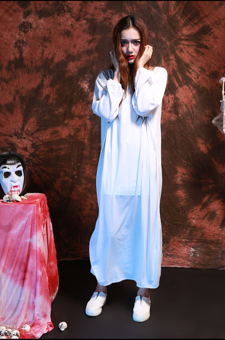 cosplay贞子女鬼服装鬼屋鬼节装扮服饰红色白色万圣节演出服装采购