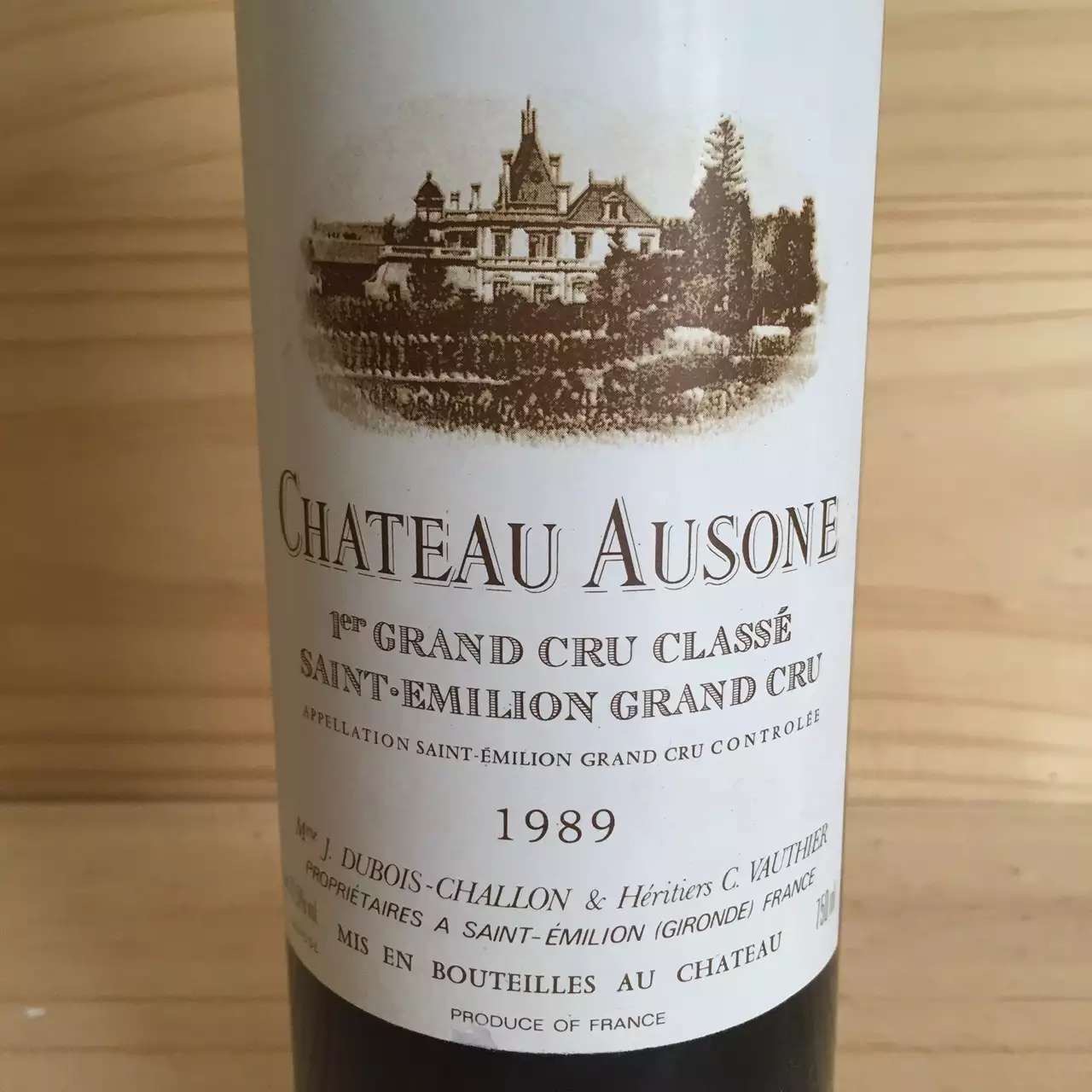 1989年欧颂酒庄干红葡萄酒chateauausone1989年奥松红酒