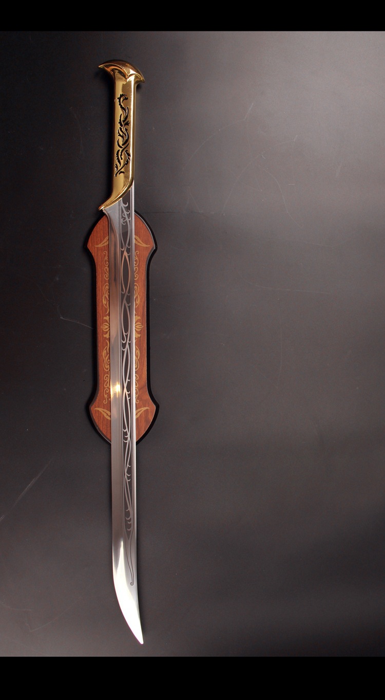 动漫影视cosplay刀剑 指环王精灵王剑 装饰剑送挂板 不锈钢未开刃