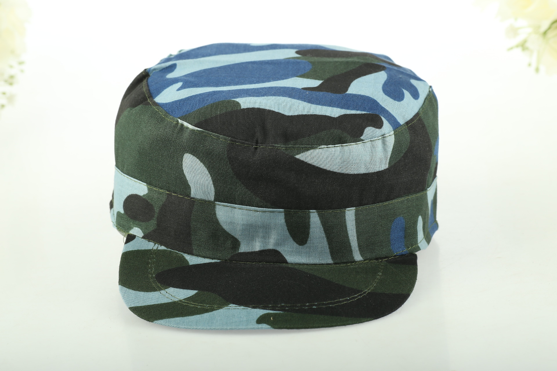 批发丛林海洋军训迷彩帽夏季迷彩服配套学生帽户外训练迷彩帽