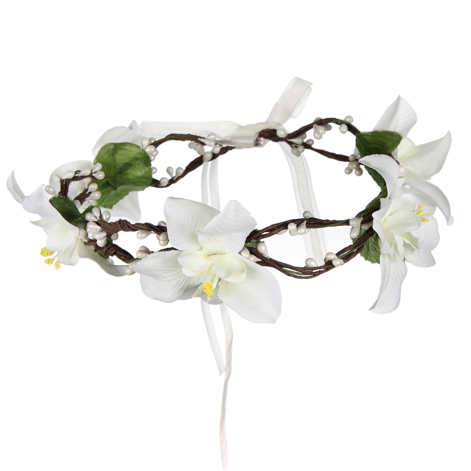 韩版森女花环 头饰 海边度假发饰品伴娘新娘拍摄婚纱百合花花环