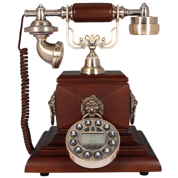 佳话坊欧式仿古电话机实木座机家用复古电话来电显示固定电话创意