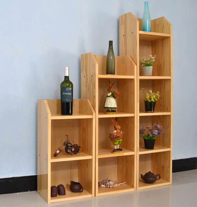 实木落地置物架储物架收纳柜 创意小格子书架 支持定制 现货