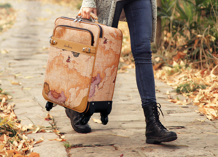 丹希龙拉杆箱复古行李箱万向轮商务旅行箱皮箱女工厂批发一件代.