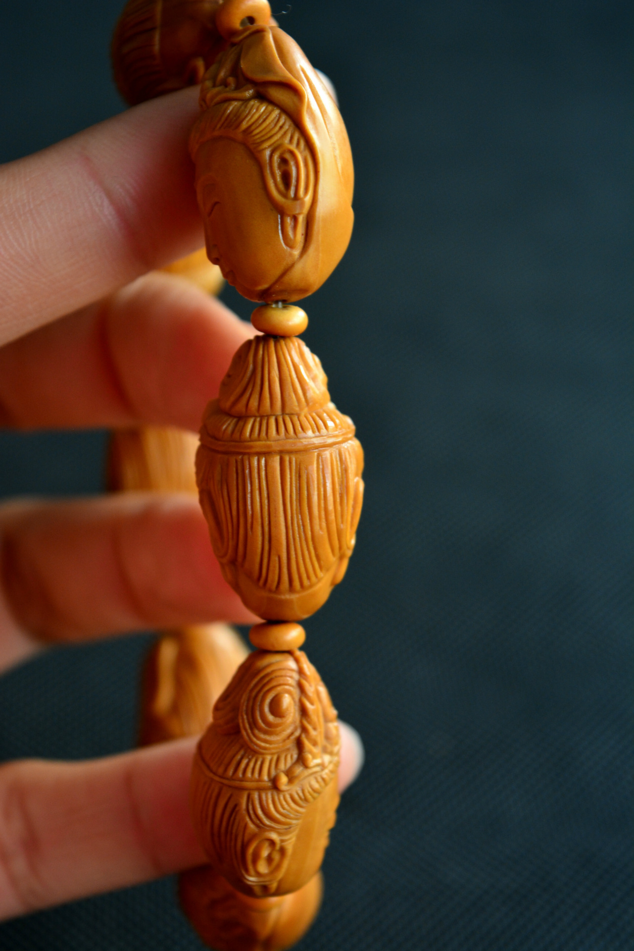 承宣核雕 纯手工橄榄核雕刻观音手串 橄榄胡手串手链文玩把玩批发