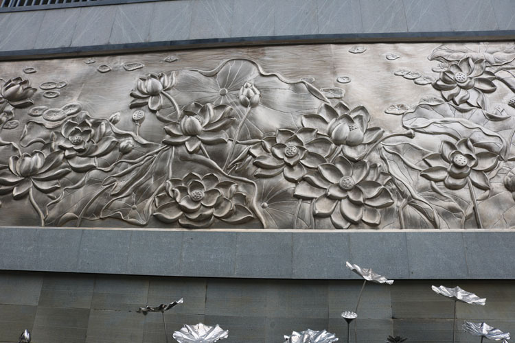 厂家供应不锈钢莲花壁挂浮雕 景观装饰工程