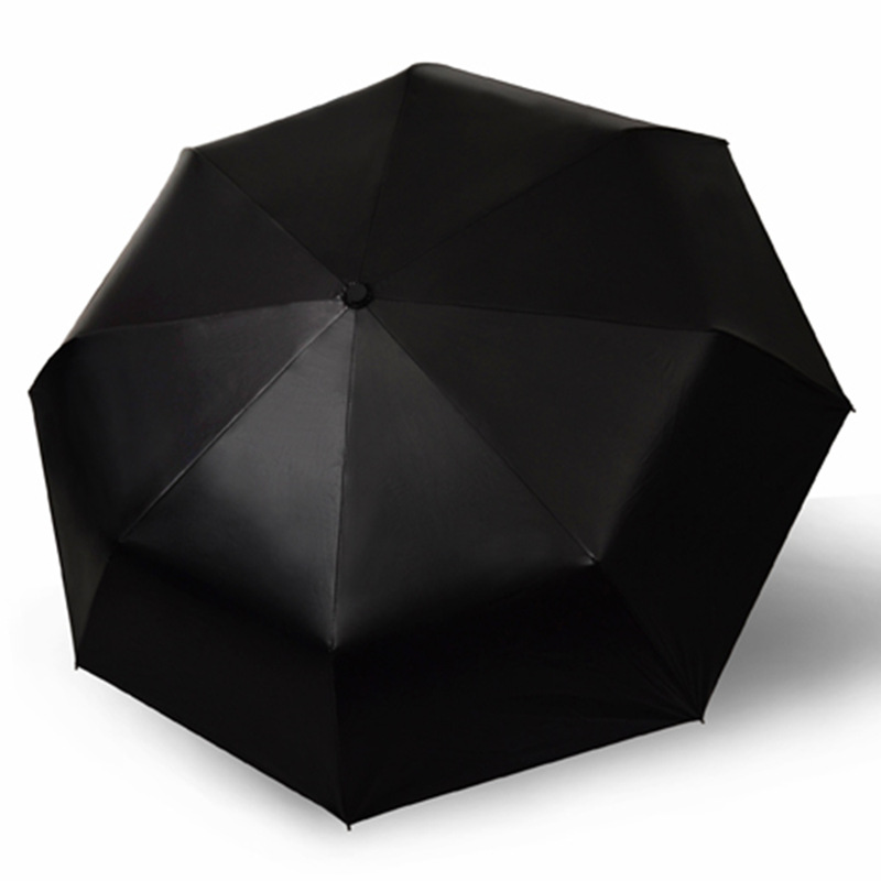 创意小黑伞防晒折叠黑胶遮阳户外胶囊太阳伞女三折晴雨伞 雨伞批