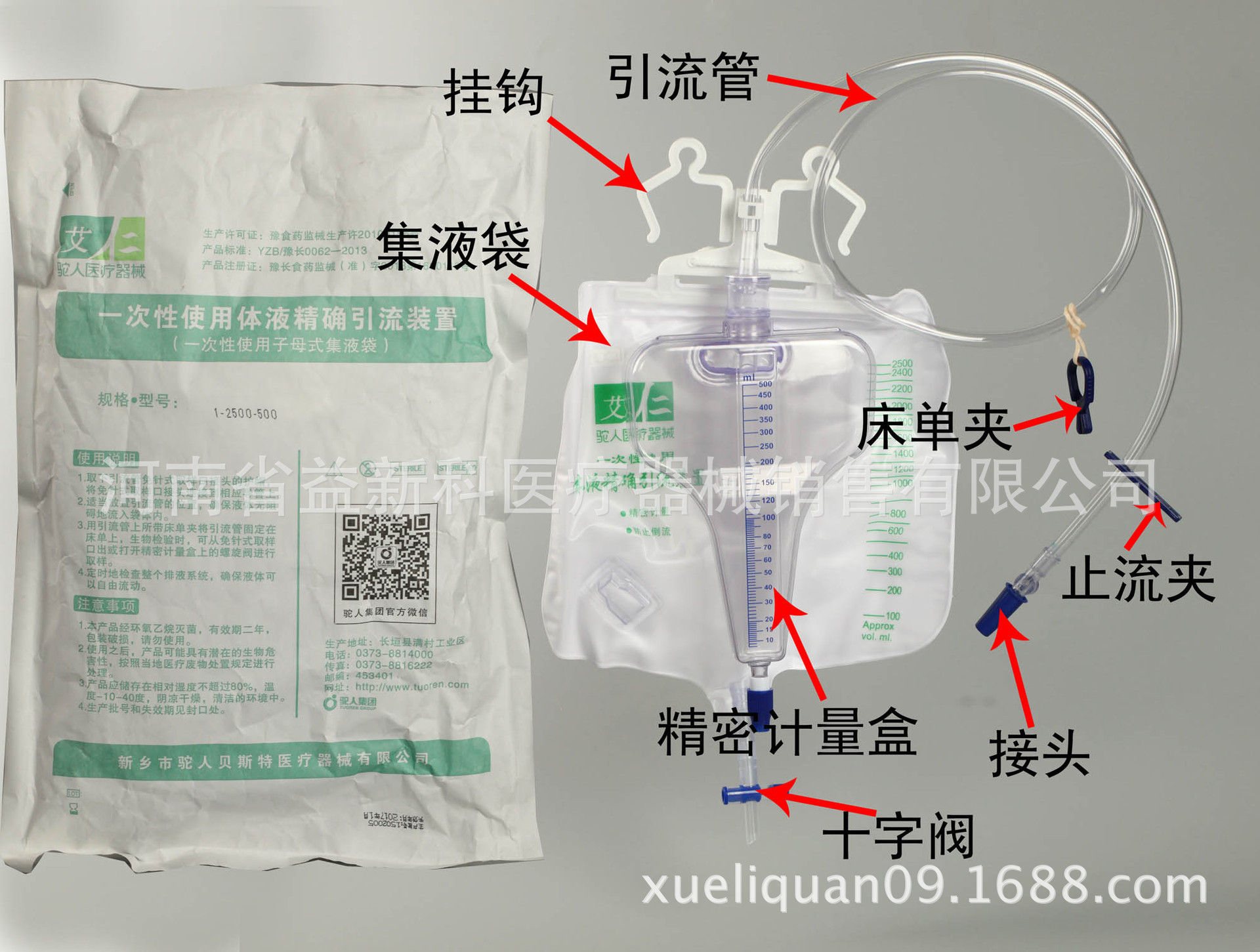 一次性使用体液精确引流装置;引流装置;引流袋;体外引流袋