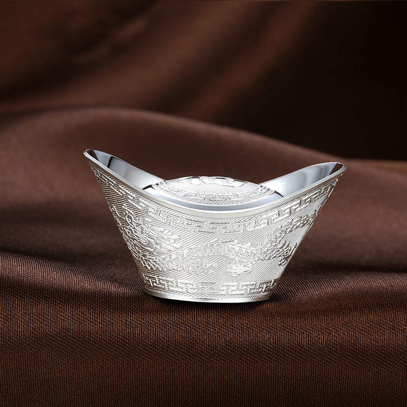 百年雅宝 s999足银福字龙凤元宝银元宝 投资银器 单位礼品-金属工艺品