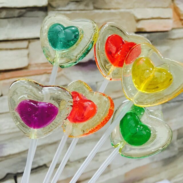 百嘉尚 9g 长杆爱心 心形棒棒糖创意糖果儿童零食送礼圣诞节礼物