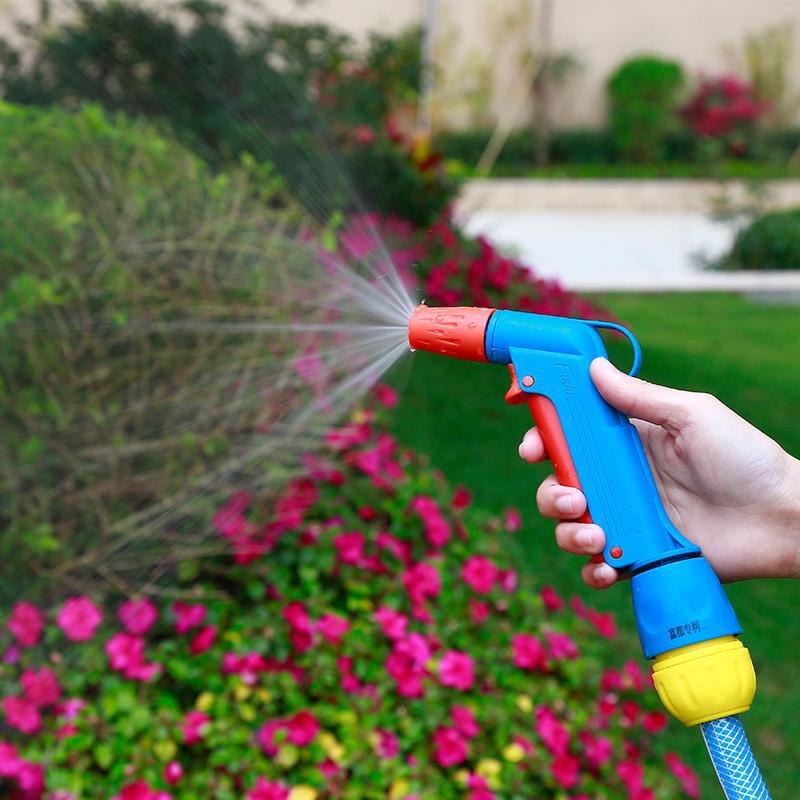 现货批发富都三段塑料水枪花园菜草地自锁式分级调节喷水枪f4107