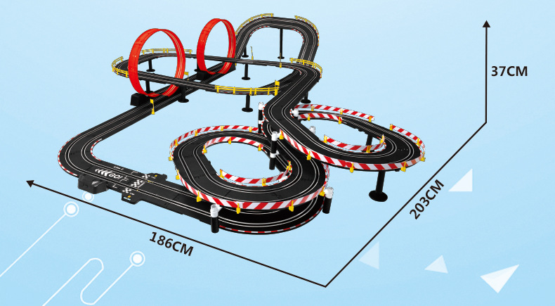 一件代发松宝音速旋风双人遥控路轨赛车手摇轨道车电动儿童玩具