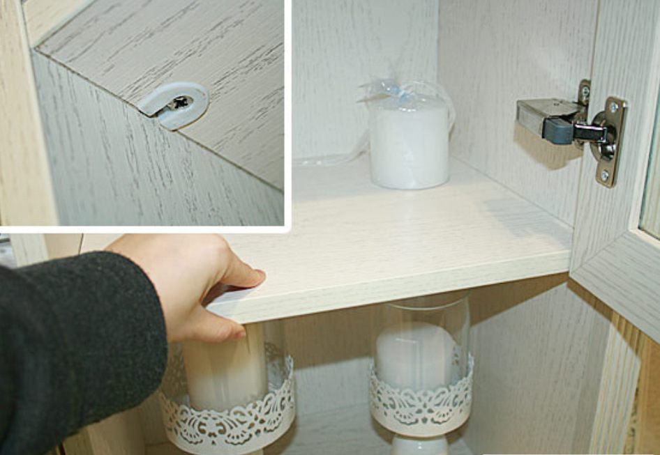 家具五金四银五金 二合一层板件 层板托固定件-实心层板托