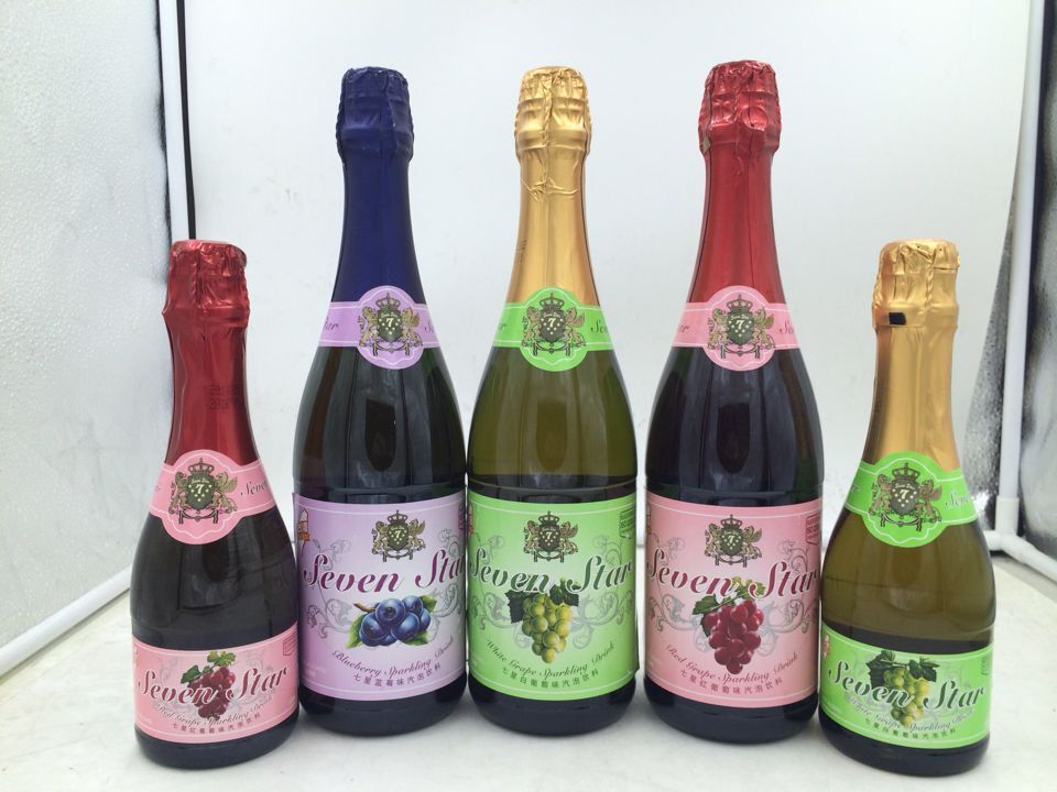七星汽泡香槟饮料 750ml进口果味碳酸饮料 葡萄味气泡香槟批发