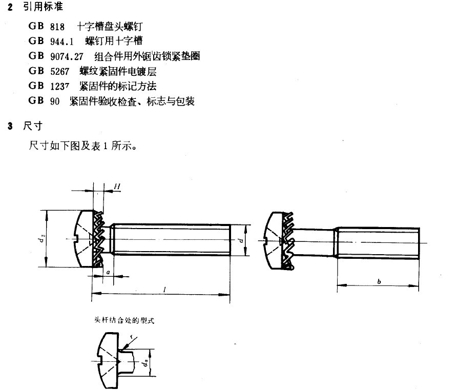 2-88 螺钉执行标准 gb/t818-2000 外锯齿锁紧垫圈执行标准 gb9074.