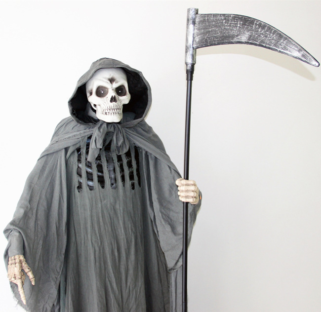 厂家直销歌瑞特玩具 万圣节感应 鬼怪恐怖鬼声镰刀大鬼 整蛊玩具