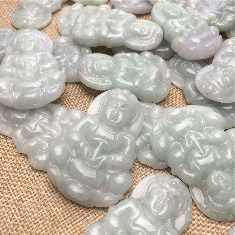 玉石玉器 翡翠批发 缅甸翡翠a货玉石翡翠吊坠 男女款观音佛像批发