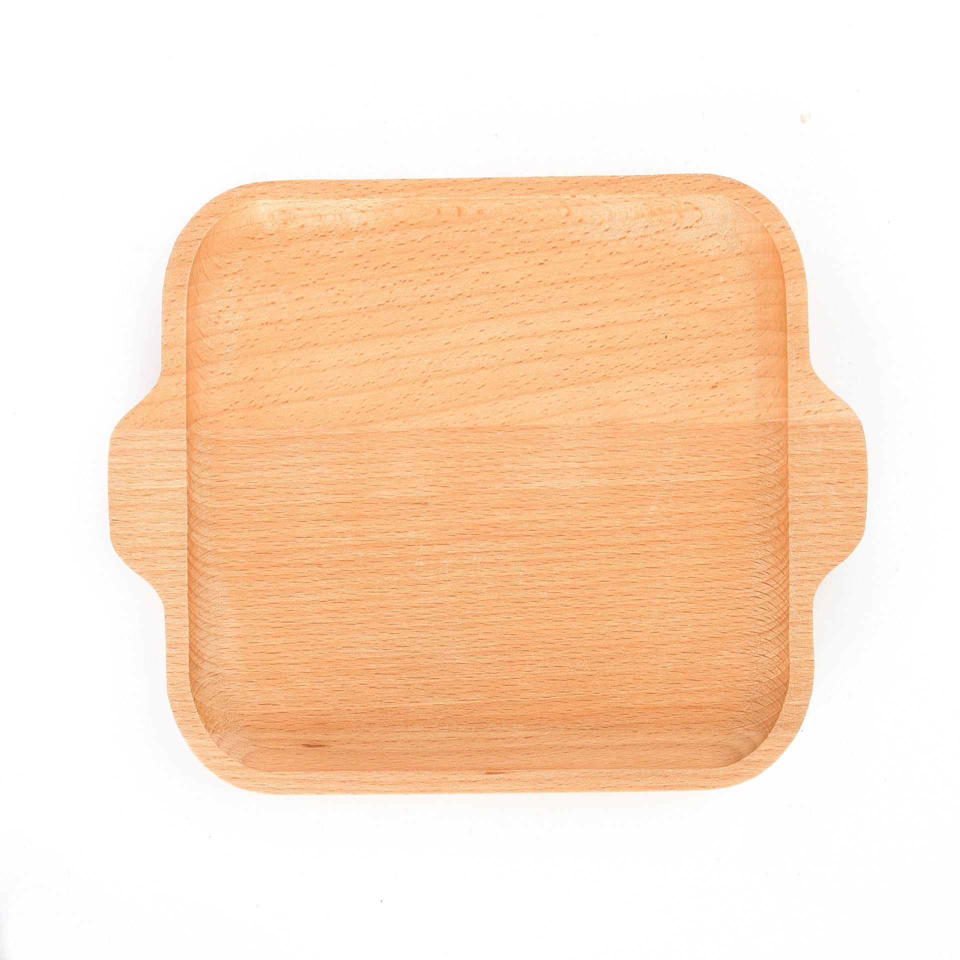 新款 德国进口榉木长方形小托盘 双耳款 小吃碟 茶盘水果盘