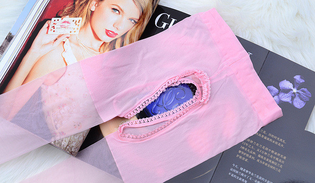 情趣丝袜 双面雕空开档 免脱 隐形镂空蕾丝包芯丝连裤袜