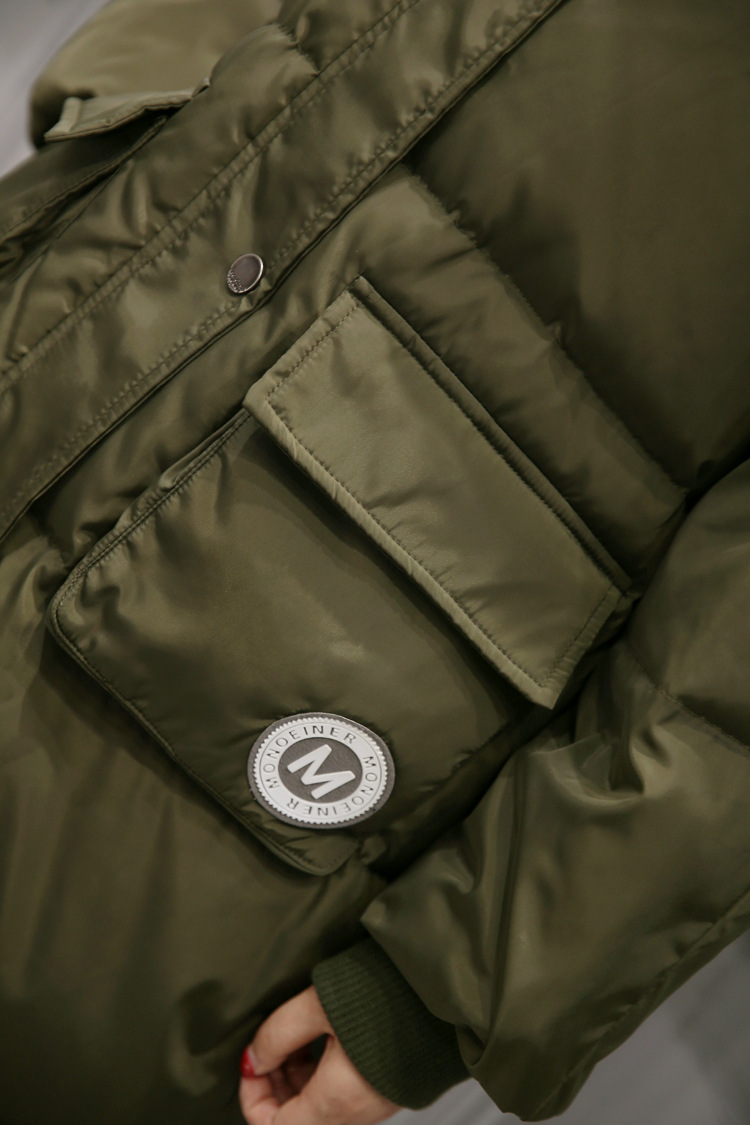 2016新款m标圆标大口袋羽绒服中长款加厚情侣款保暖外套女特价