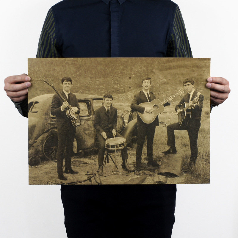 披头士乐队合集/装饰海报/怀旧摇滚牛皮海报51x35.5cm