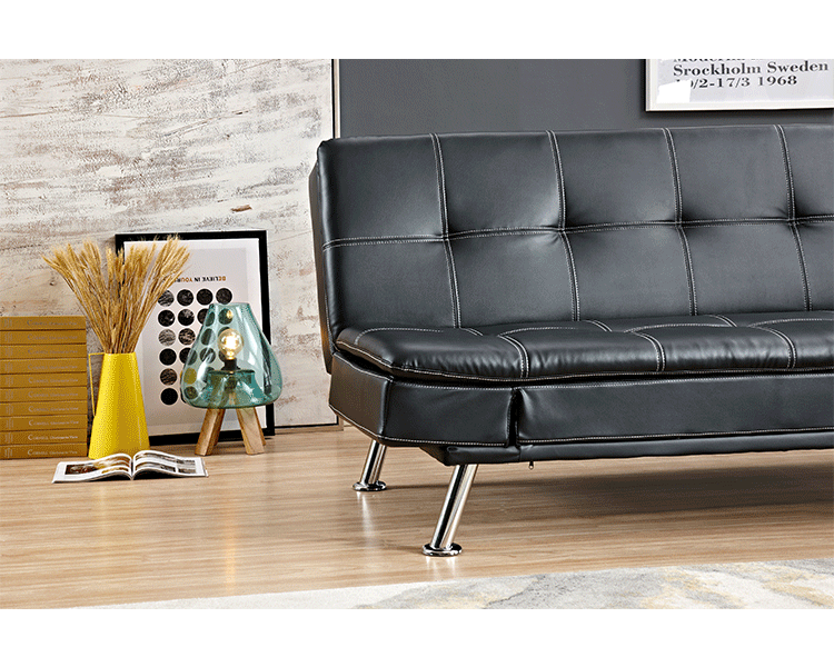 顾思 多功能可折叠沙发床 简约现代实木皮质沙发1.8米