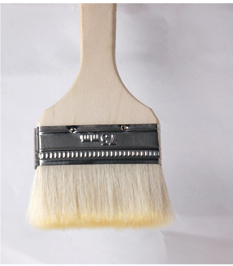 优质木质手柄羊毛刷3寸涂漆清洁灰尘烧烤刷子不掉毛