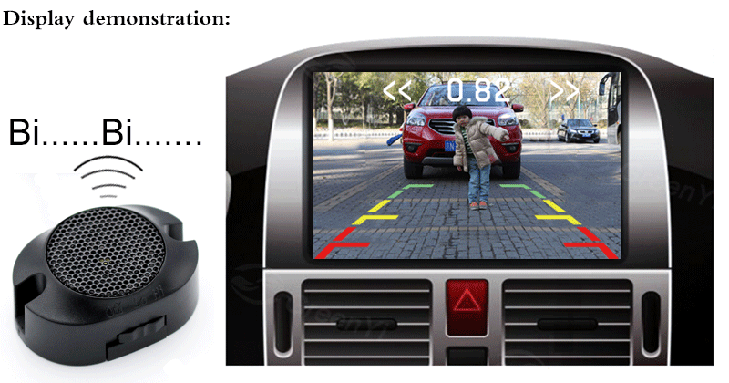 Car LCD Parking Sensors Monitor Rearview Assistance Backup Radar System 4 sensor 