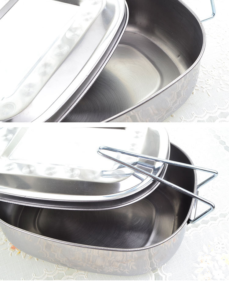 不锈钢方形饭盒高档便当盒学生工人打饭铁餐盒餐具保温可加热