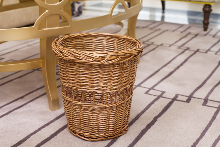 柳编垃圾篓纸篓储物筐家居整理花篮花筐篓宜收纳桶收纳筐厂家直.