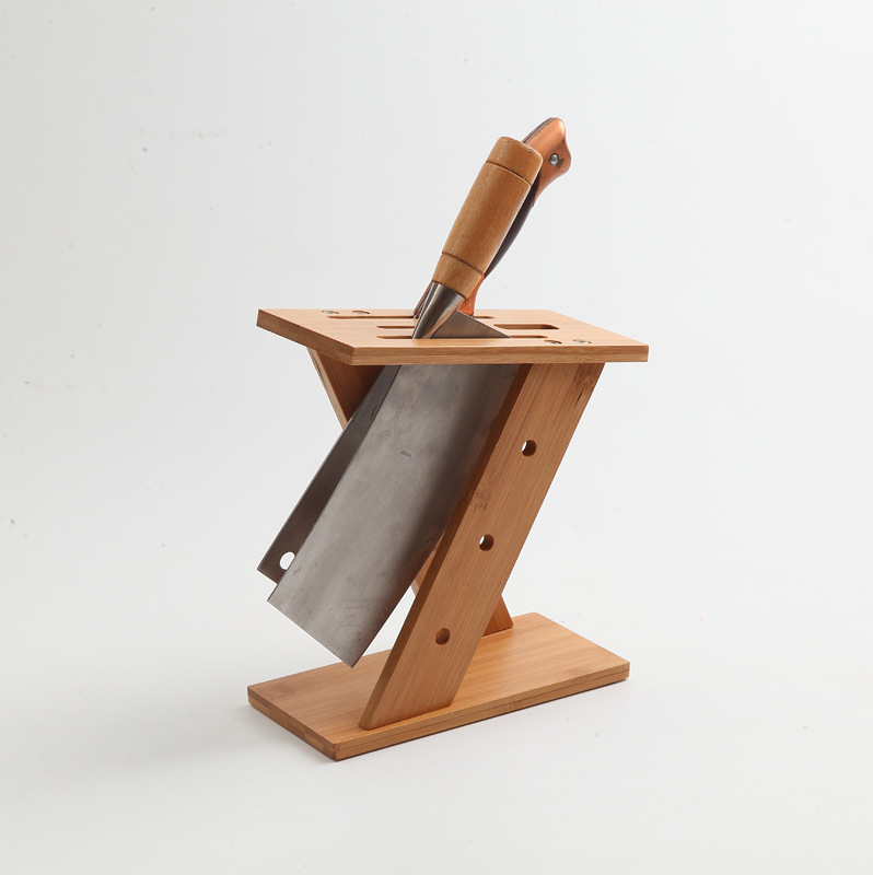 刀架厨房竹制 菜刀架z字型 10元店 厨房放刀多功能置物架十元货源