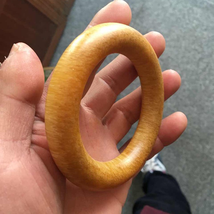 西藏罕见金丝牦牛角手镯 细腻通透纯手工正品牦牛角手串镯子