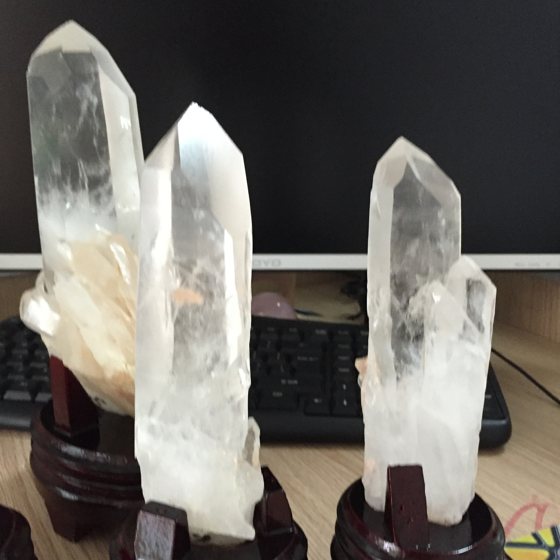 纯天然白水晶原石白水晶柱 标本石 镇宅辟邪