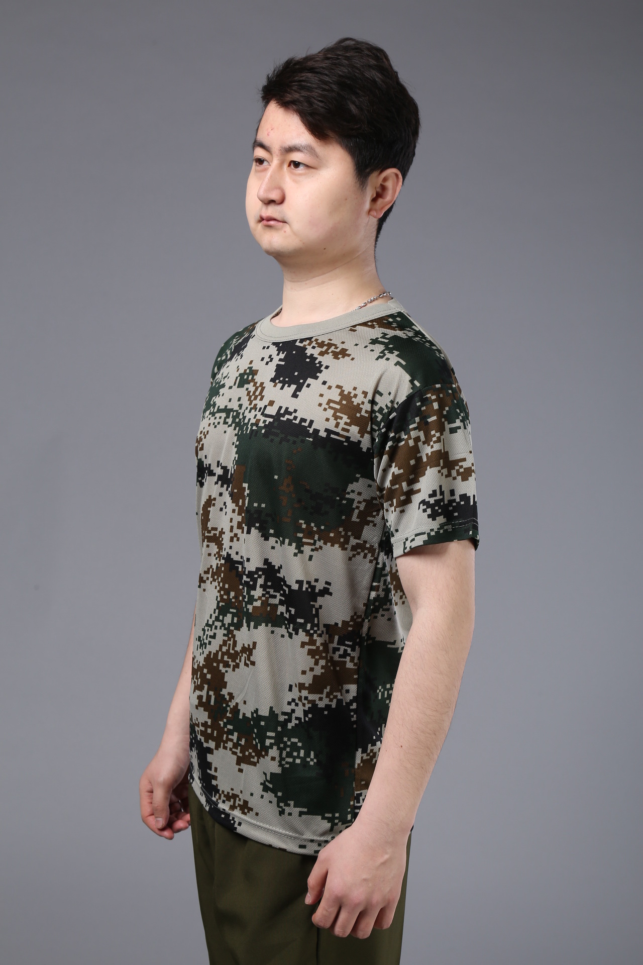 夏季新款陆j数码短袖迷彩t恤 军训服汗衫