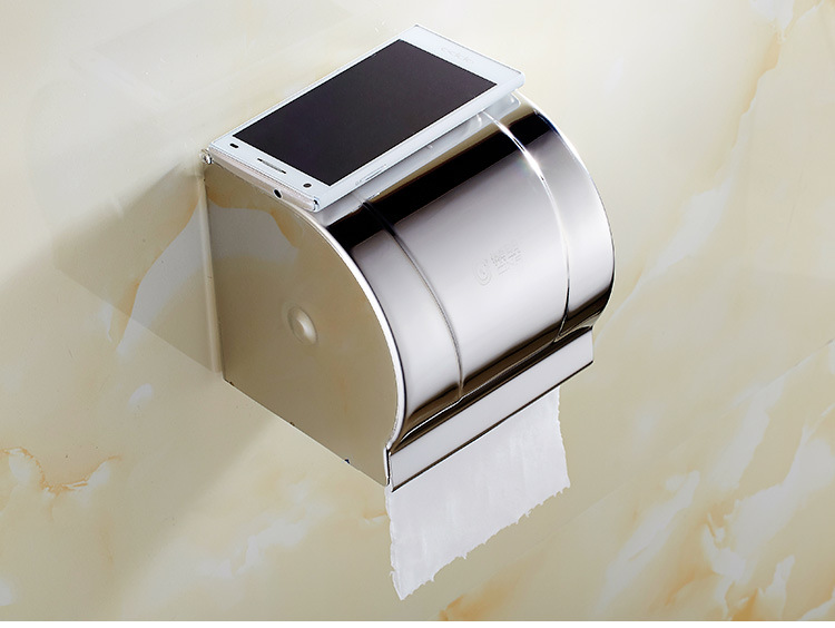 卫生纸盒不锈钢厕所手纸盒 卫生间纸巾盒卷纸盒 防水厕纸盒免打孔