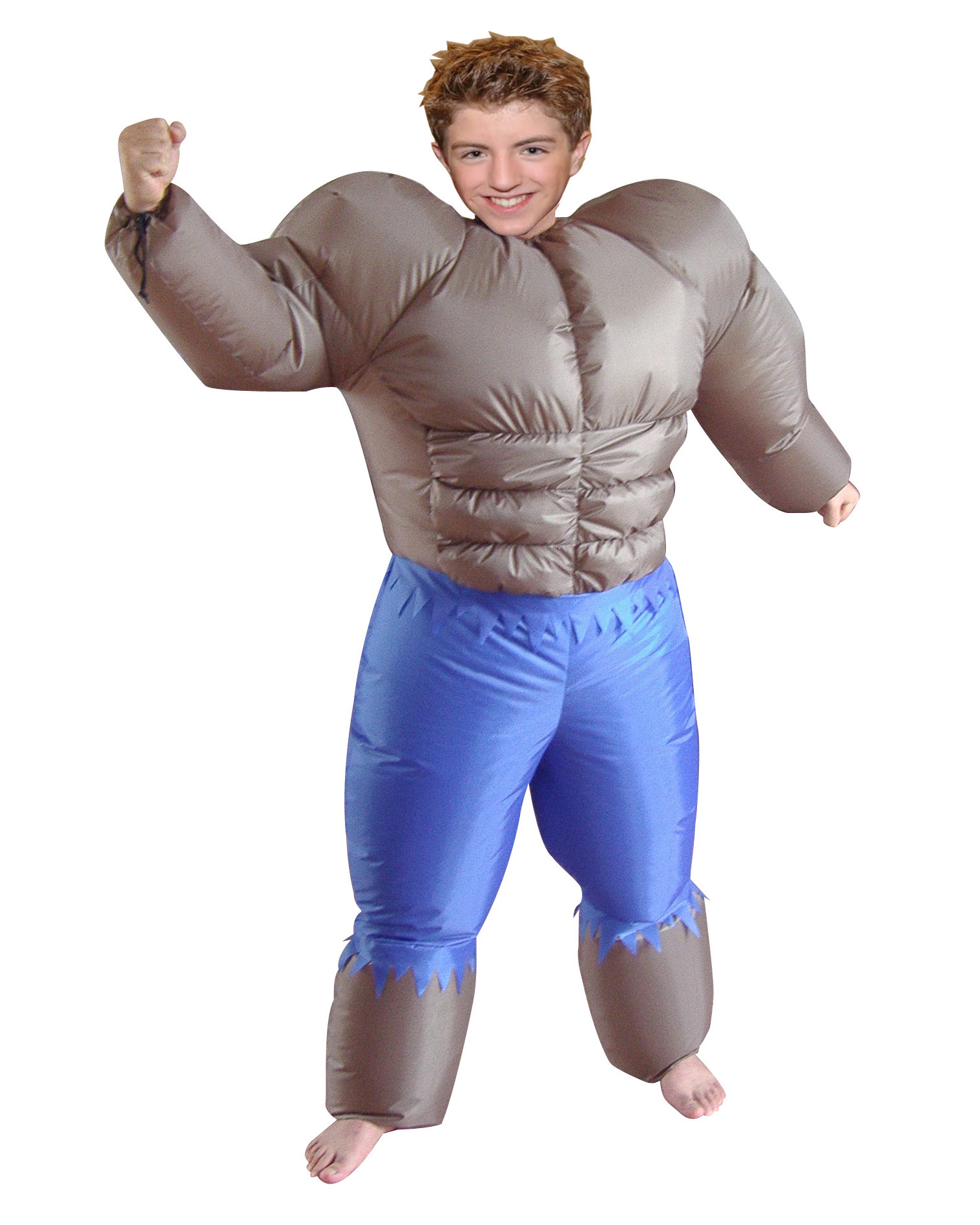 万圣节充气纯色蒙面人舞会派对道具搞笑胖子充气服充气人偶连体衣