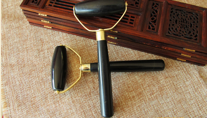 天然砭石按摩器 砭石美容滚轮按摩器 砭石美容器一手货源批发