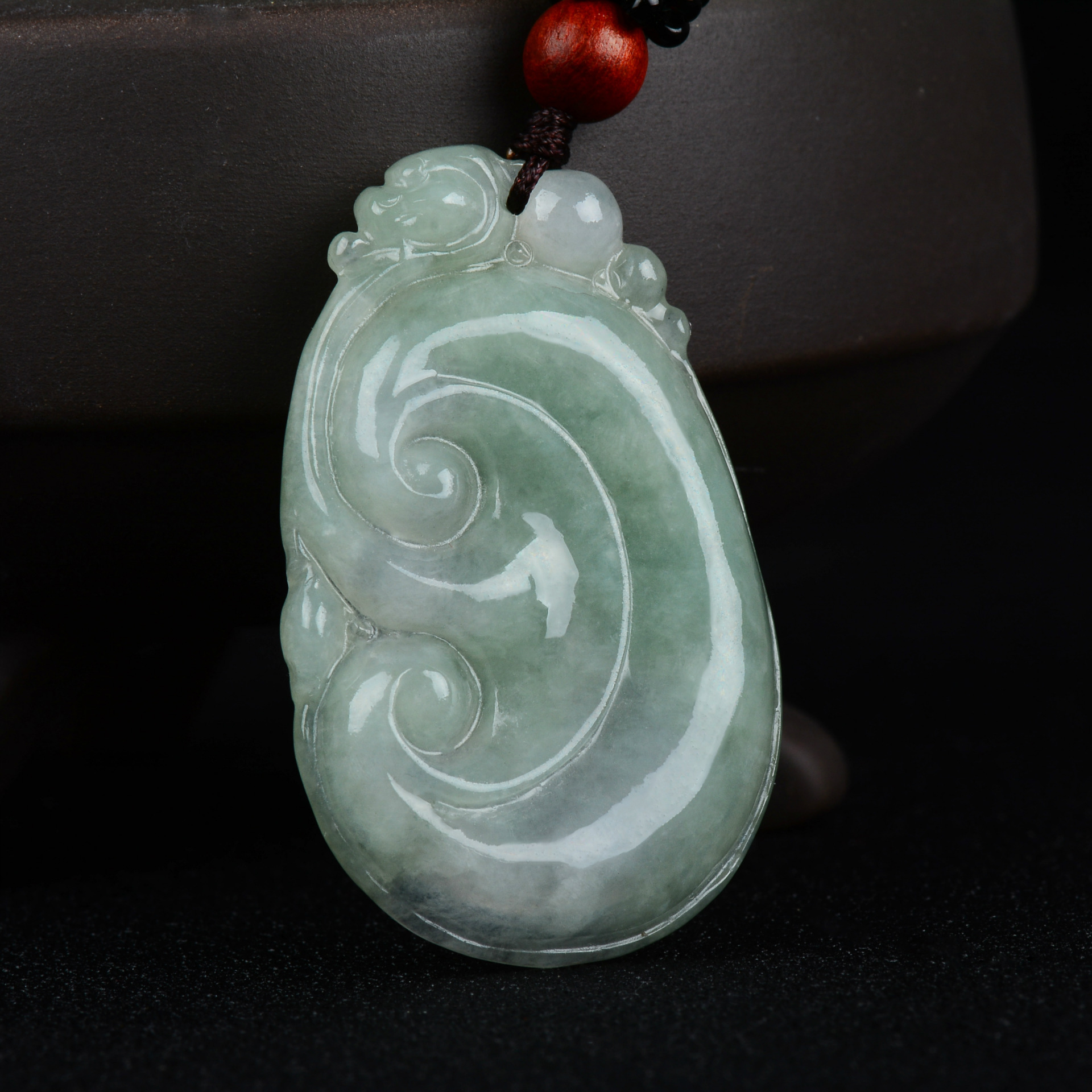 瑾玉坊 玉石a货缅甸翡翠如意灵芝吊坠冰种 厂家批发支持复检