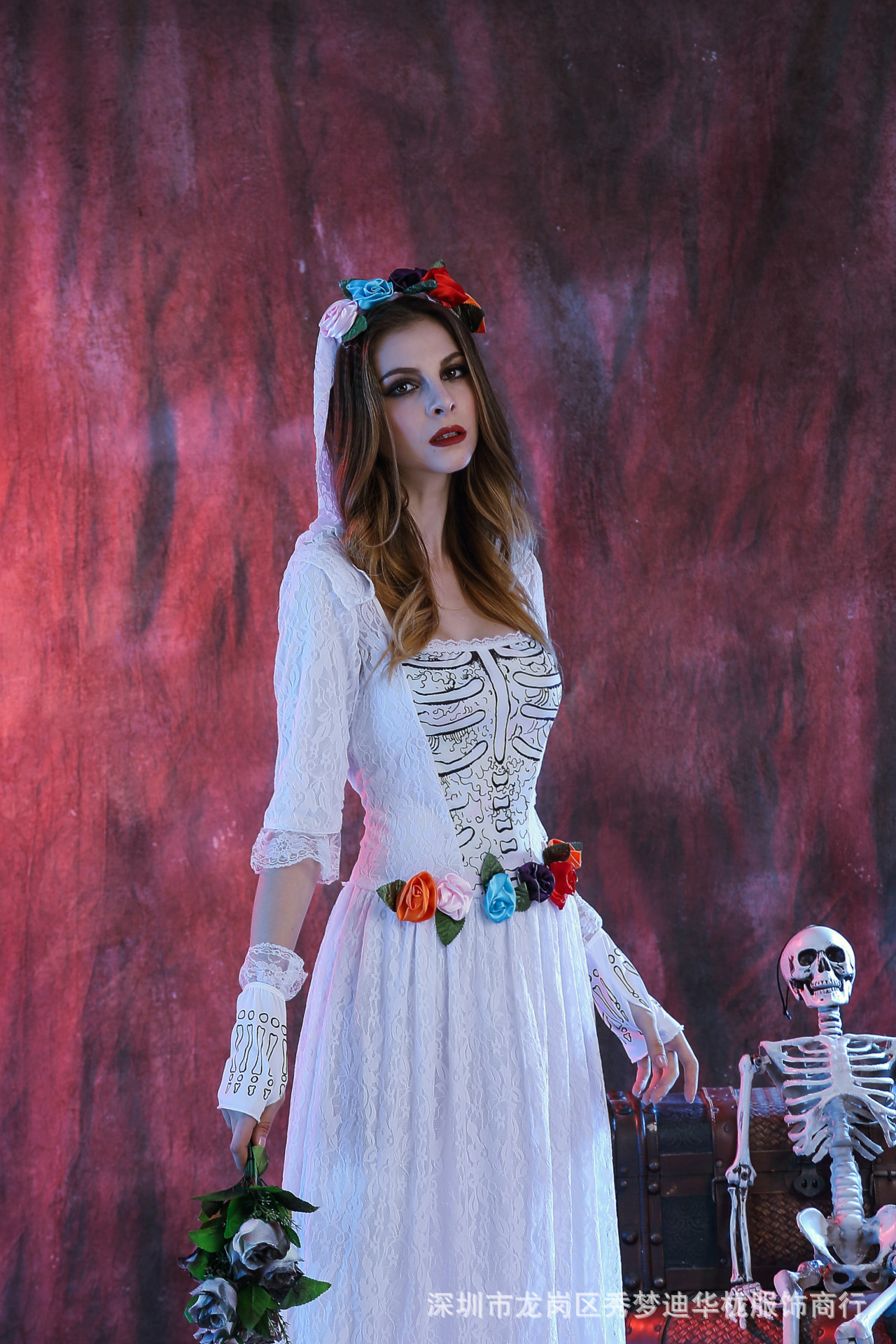 万圣节服装女圣诞节cosplay角色扮演骷髅恶魔死神女巫鬼新娘服装