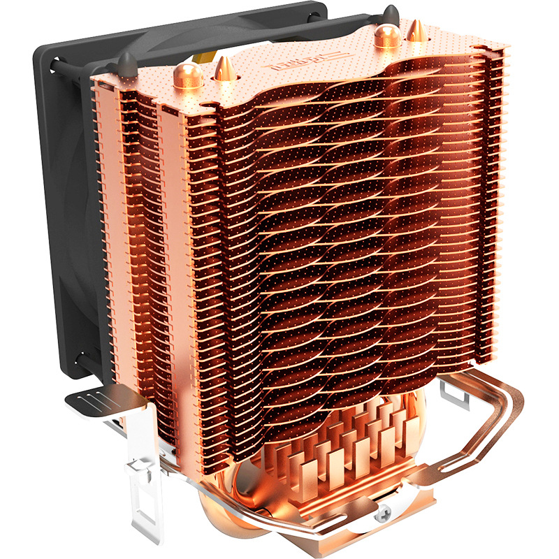 超频三黄海minicpu散热器风冷8cm机箱静音风扇下压式支持多平台