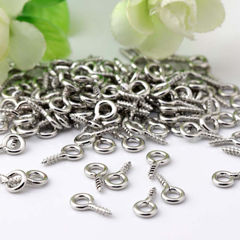 过盐雾测试不生锈304不锈钢羊眼钉9字螺丝钉玩具公仔钥匙链配件