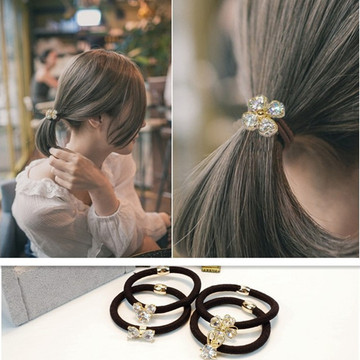 新款发圈热卖 韩版蝴蝶结锆石精致发饰 地摊热卖 2元店饰品货源
